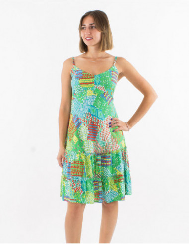 Short summer dress colorful patchwork