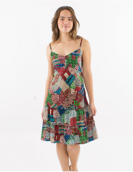Short summer dress colorful patchwork