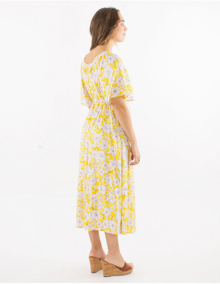 Floral bohemian midi dress in viscose