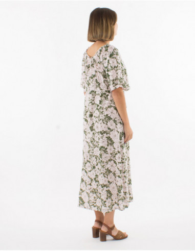 Floral bohemian midi dress in viscose