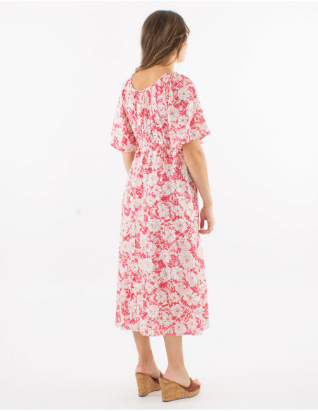 Floral bohemian midi dress in viscose