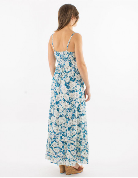 Robe longue romantique à bretelles