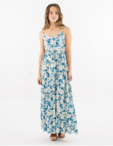 Robe longue romantique à bretelles