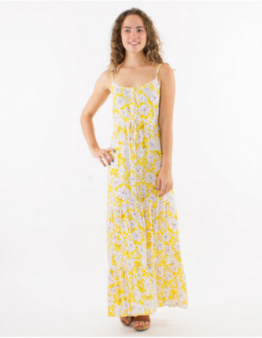 Robe longue romantique à bretelles