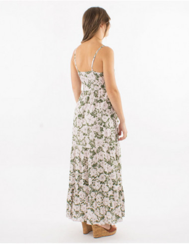 Robe longue romantique à bretelles