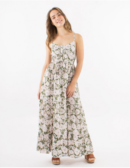 Romantic long dress with straps