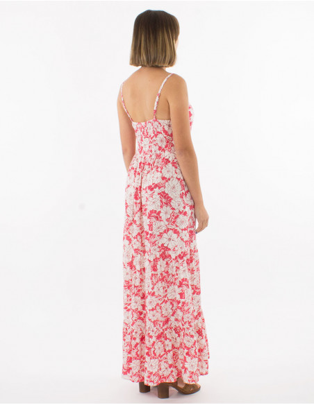 Robe longue romantique à bretelles