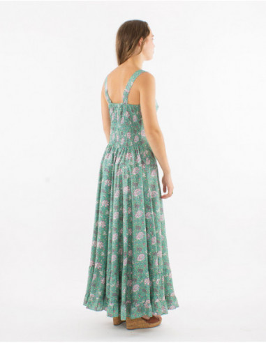 Long dress bohemian flowers pastels