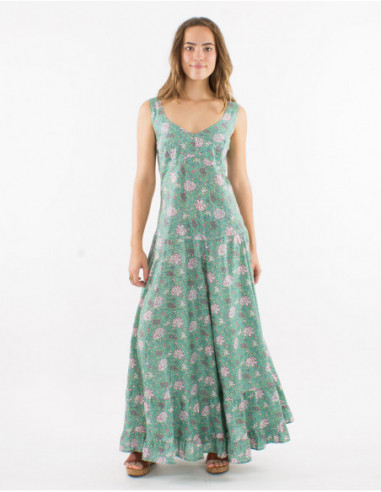 Long dress bohemian flowers pastels