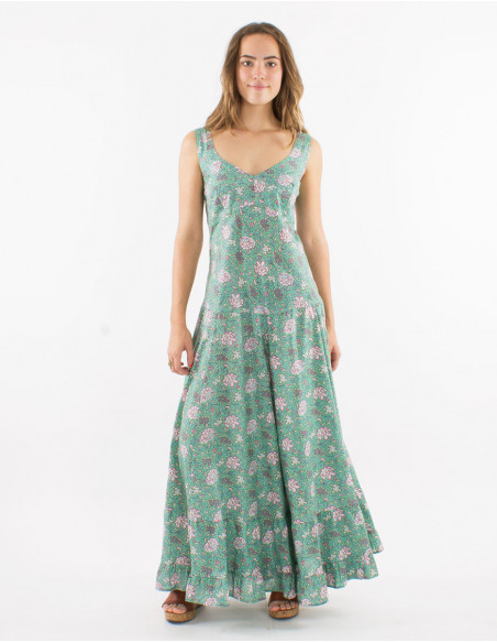 Long dress bohemian flowers pastels