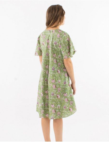 Long bohemian dress in cotton