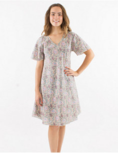 Robe mi longue en coton boho pastel 2