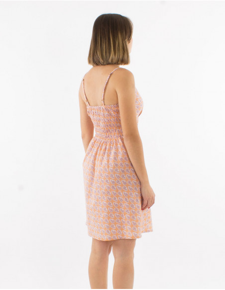 Summer dress cotton boho leaf pattern