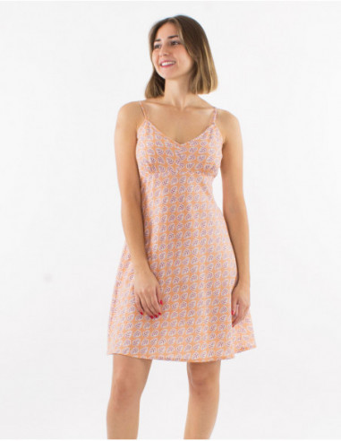 Summer dress cotton boho leaf pattern