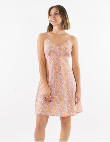 Robe d'été en coton motif feuille boho