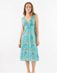 Colorful bohemian cotton midi dress