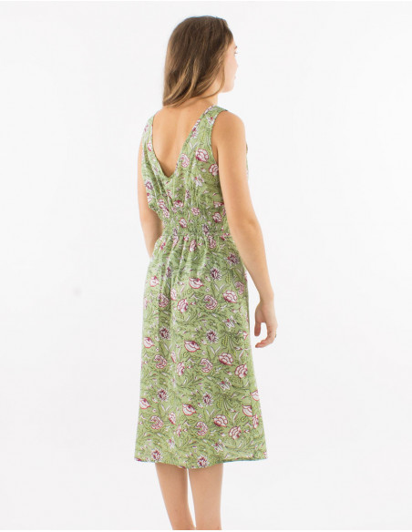 Colorful bohemian cotton midi dress