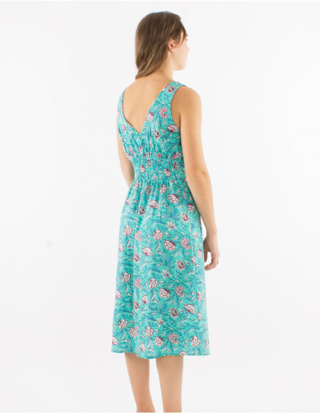 Colorful bohemian cotton midi dress