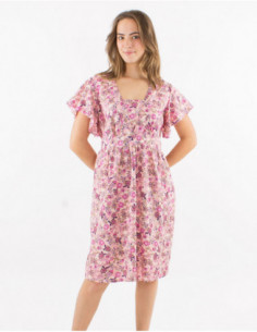 Robe cintrée boho fleurie à col carré 2