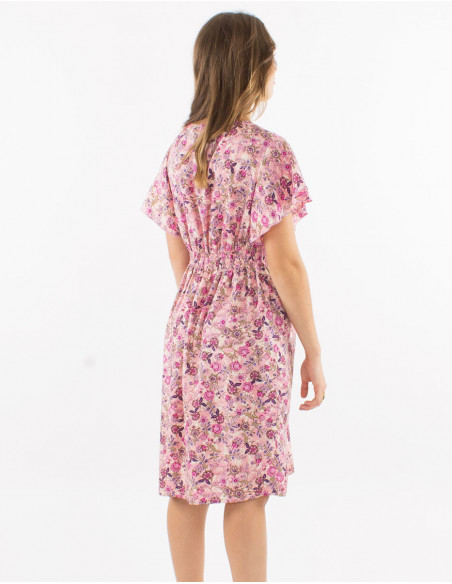 Round neck floral boho dress
