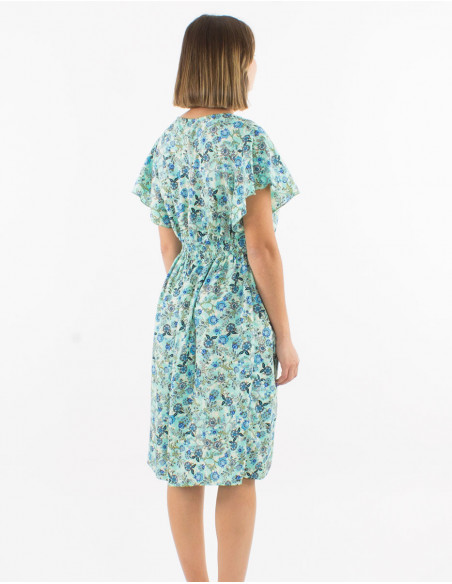 Round neck floral boho dress