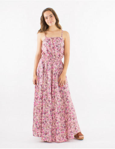 Robe longue cintrée romantique fleurie