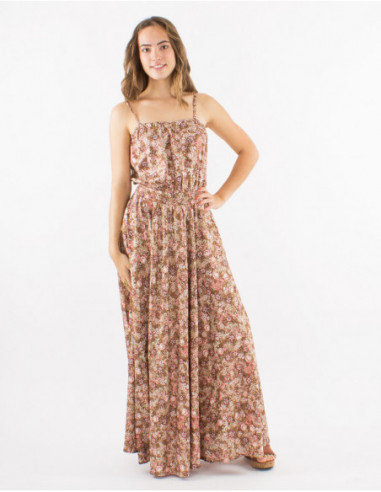 Robe longue cintrée romantique fleurie