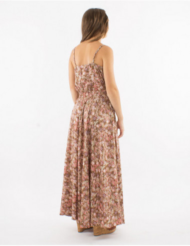 Robe longue cintrée romantique fleurie