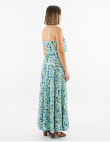 Robe longue cintrée romantique fleurie