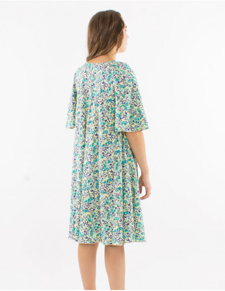 Robe bohème manches courtes évasées