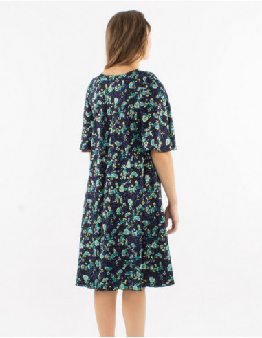 Bohemian dress short sleeves flared