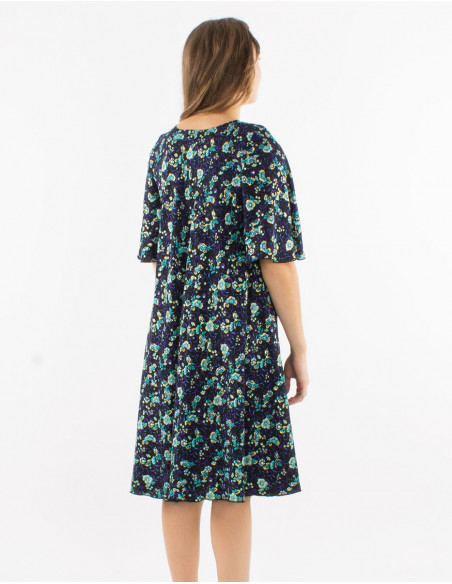 Robe bohème manches courtes évasées