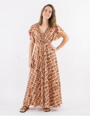 Robe longue inspiration batik africain