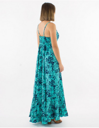 Robe bohème à volants et bretelles