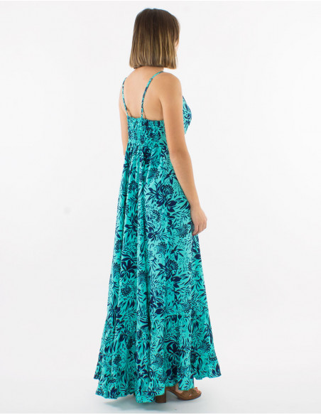 Robe bohème à volants et bretelles