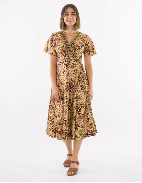 Bohemian heart print long dress