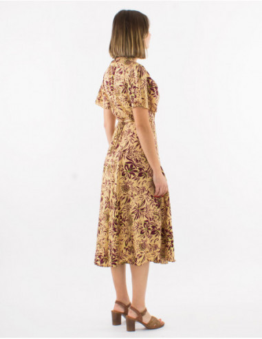 Bohemian heart print long dress