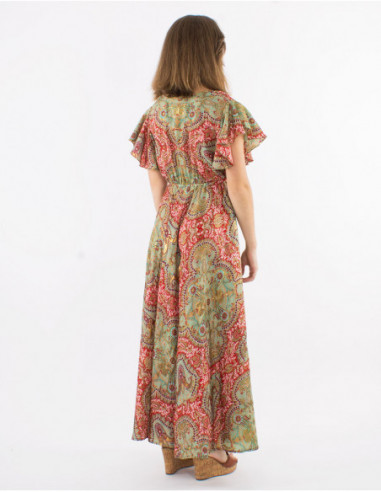 Long dress golden cashmere patterns