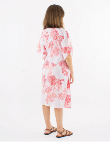 Robe de plage kaftan pastel dorée