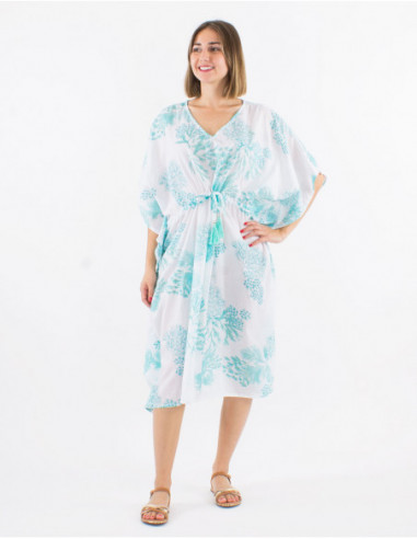 Golden pastel poncho beach dress