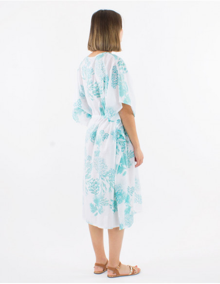 Robe de plage kaftan pastel dorée