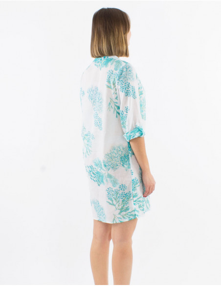 Robe chemise Tie Dye doré romantique