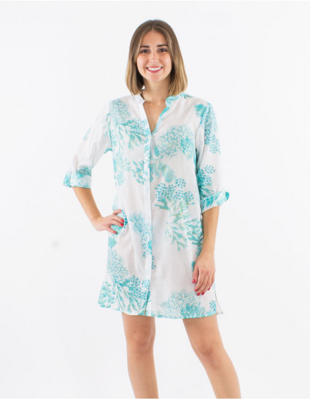 Robe chemise Tie Dye doré romantique