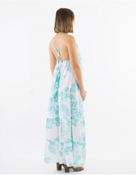 Tie Dye Pastel Long Back Dress