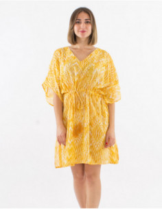 Robe kaftan imprimé losanges rayés 2