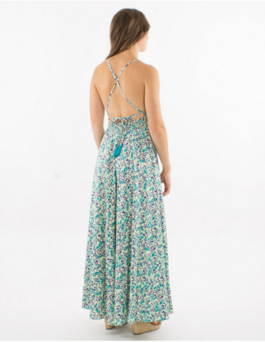 Romantic long dress backless crossed