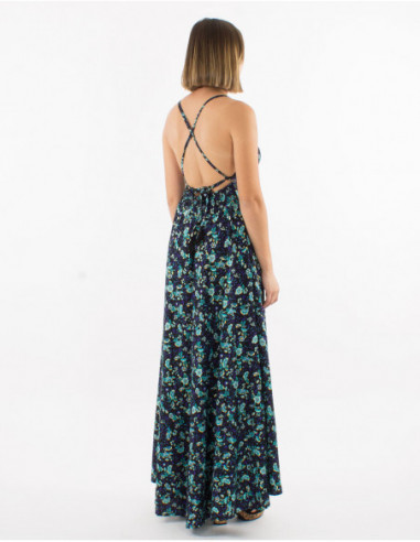 Romantic long dress backless crossed