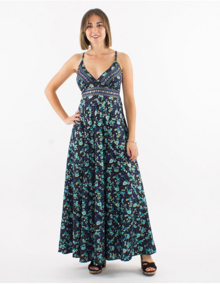 Romantic long dress backless crossed