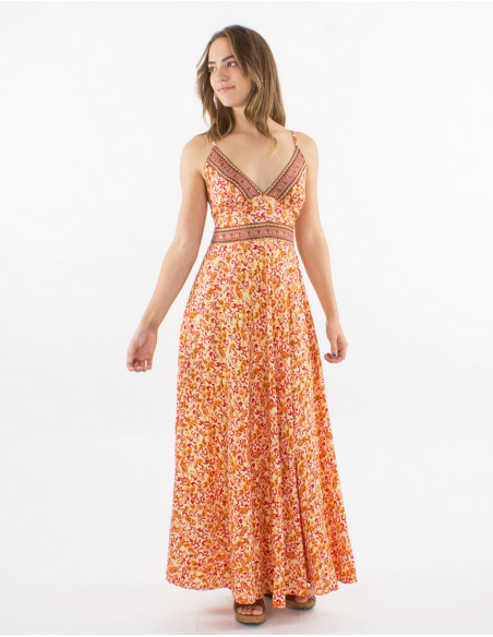 Romantic long dress backless crossed