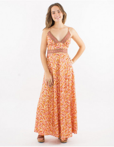 Robe longue romantique dos nu croisé